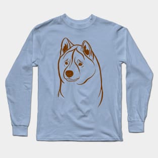 American Akita (Light Blue and Brown) Long Sleeve T-Shirt